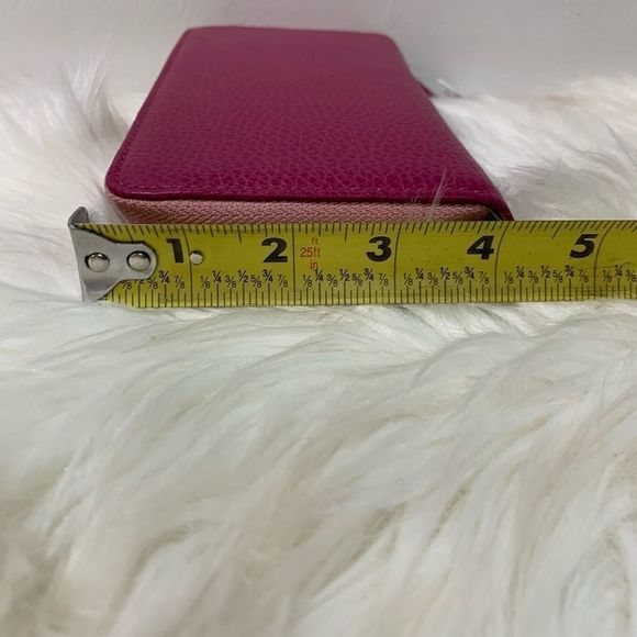 Giorgia Milani Pebbled Leather Zip Around Wallet in Pink - Picture 5 of 6